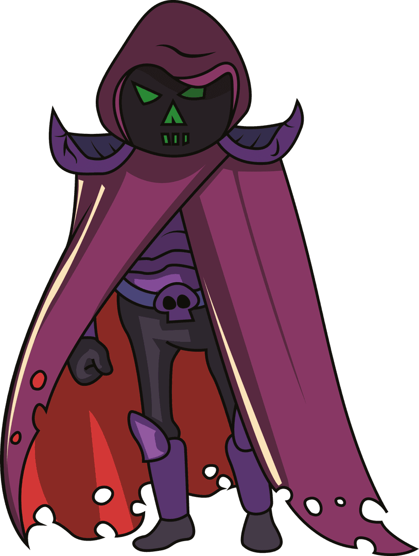 Creepy Cartoon Monster Illustration on Transparent Background