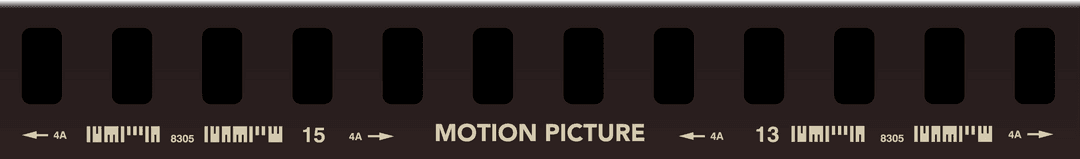 Vintage Film Strip with Motion Picture Text on Transparent Background