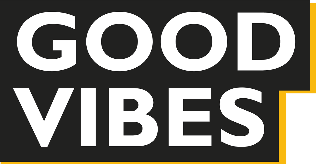 Good Vibes Text on Black Panel With Transparent Background