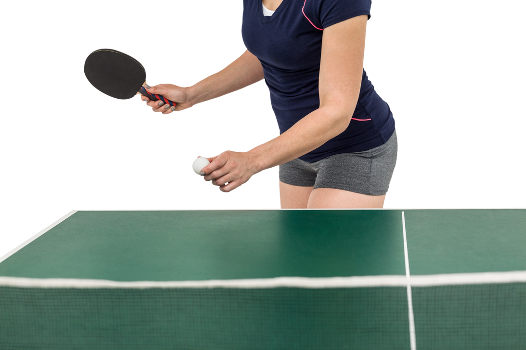 Transparent Image of Woman Playing Table Tennis Wearing Sportswear - Download Free Stock Images Pikwizard.com