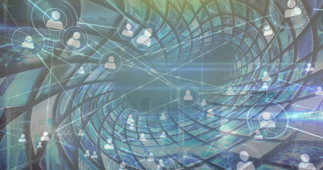 Futuristic Digital Social Media Network Concept