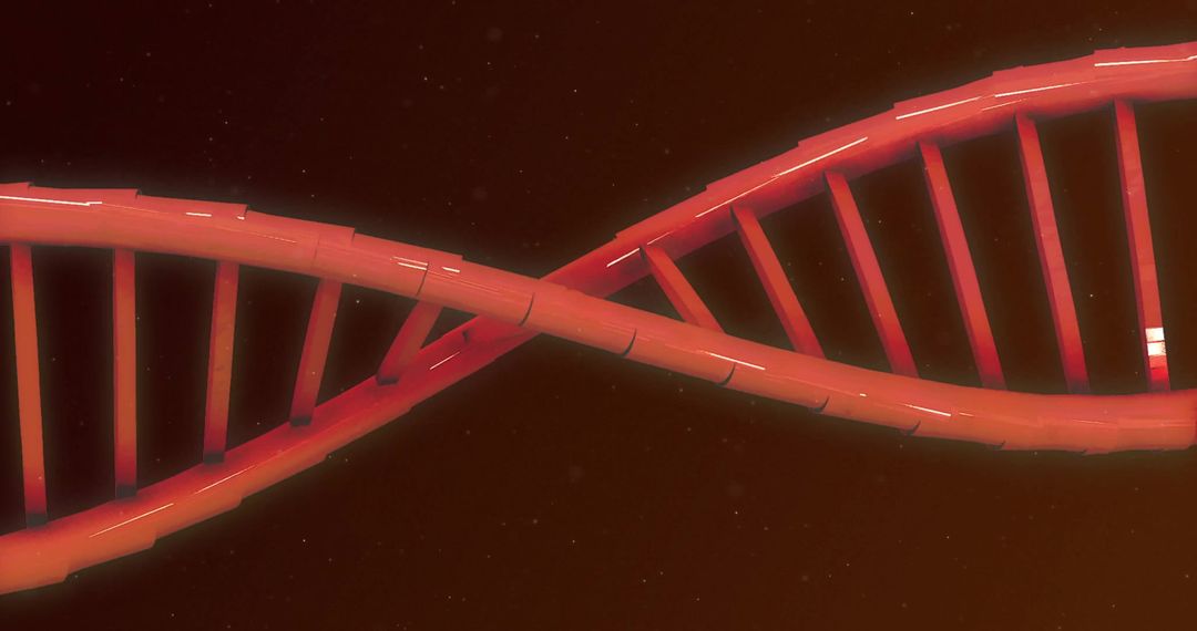 Digital Representation of DNA Helix with Orange Hue