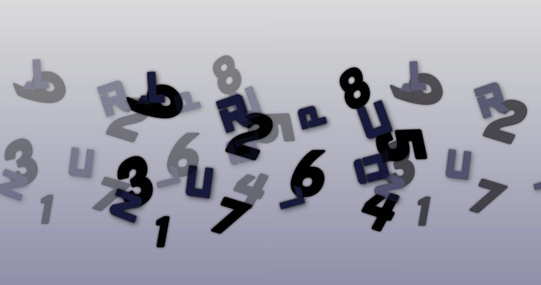 Floating Numbers and Letters Digital Abstract Art