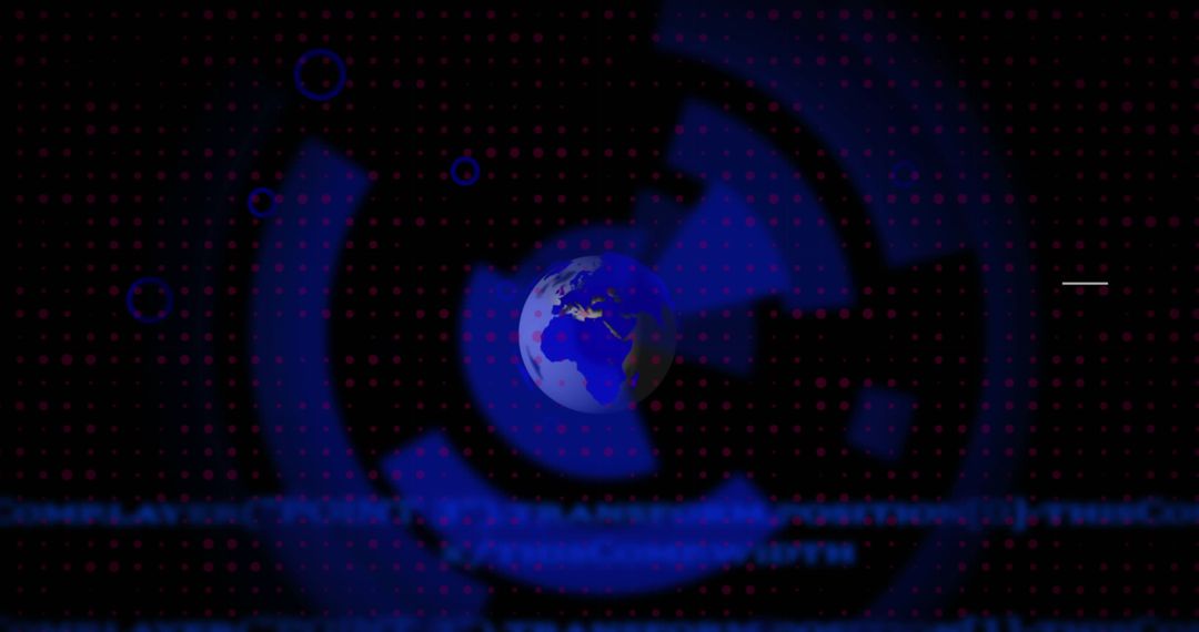 Digital Globe Surrounded by Abstract Technology Elements