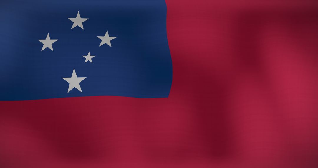 Waving Flag of Samoa Symbolizing National Pride