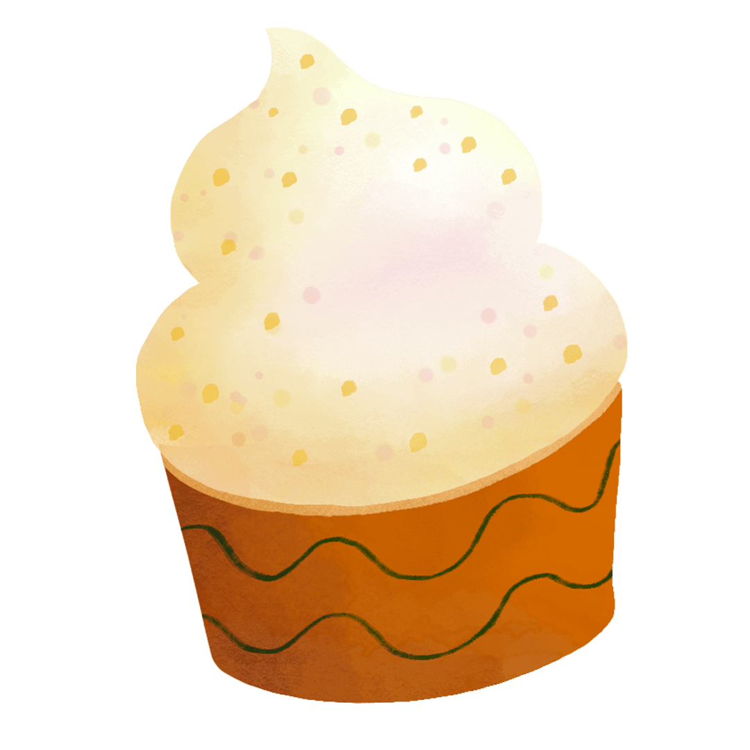 Charming Cupcake Illustrative Bliss with Pastel Swirl Creativity