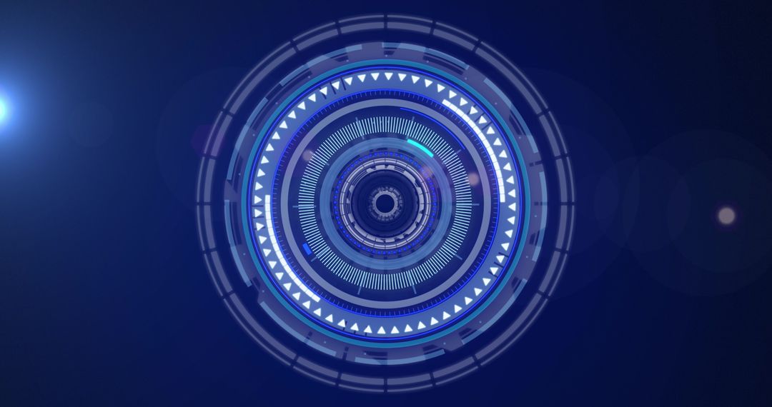 Futuristic Digital Neon Scanner Interface on Dark Background