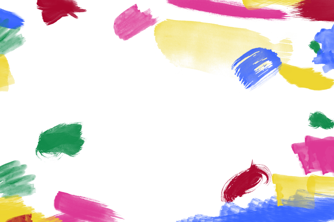 Colorful Abstract Paint Strokes on Transparent Background