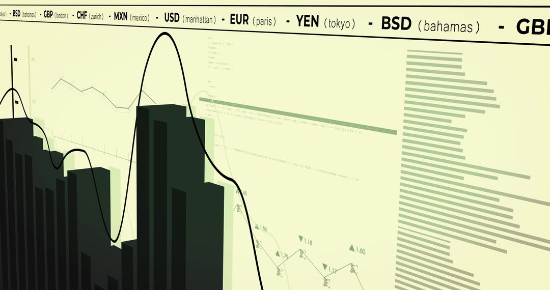 Abstract Financial Data Visualization in Yellow Tones