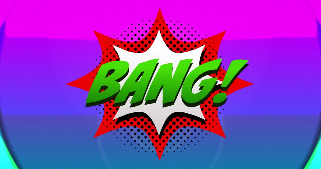 Vibrant Comic Style 'Bang!' Text with Bold Colors