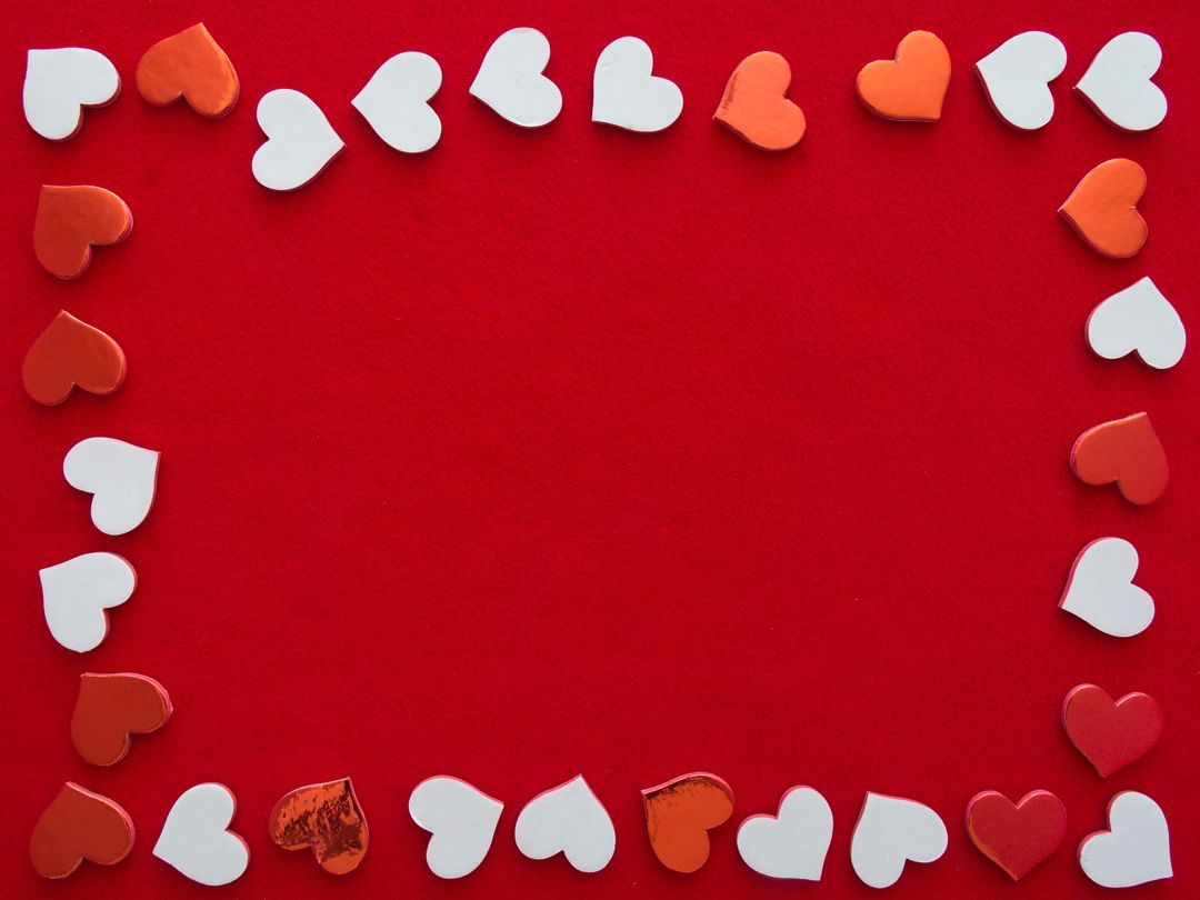 Red Background with Heart-Shaped Border Design Concept