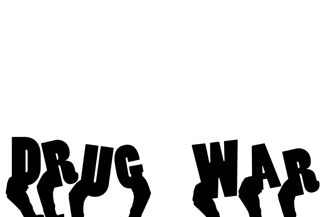 Illustration of Hands with Drug War Text on Transparent Background