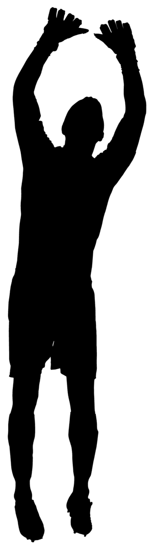 Silhouette of Goalie Catching Ball on Transparent PNG