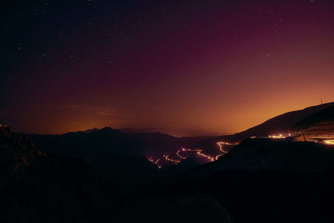 Scenic View of Mountains Against Sky at Night - Free Images, Stock Photos and Pictures on Pikwizard.com