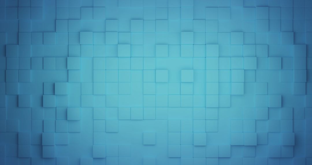 Abstract Blue Geometric Pattern with Moving Tiles