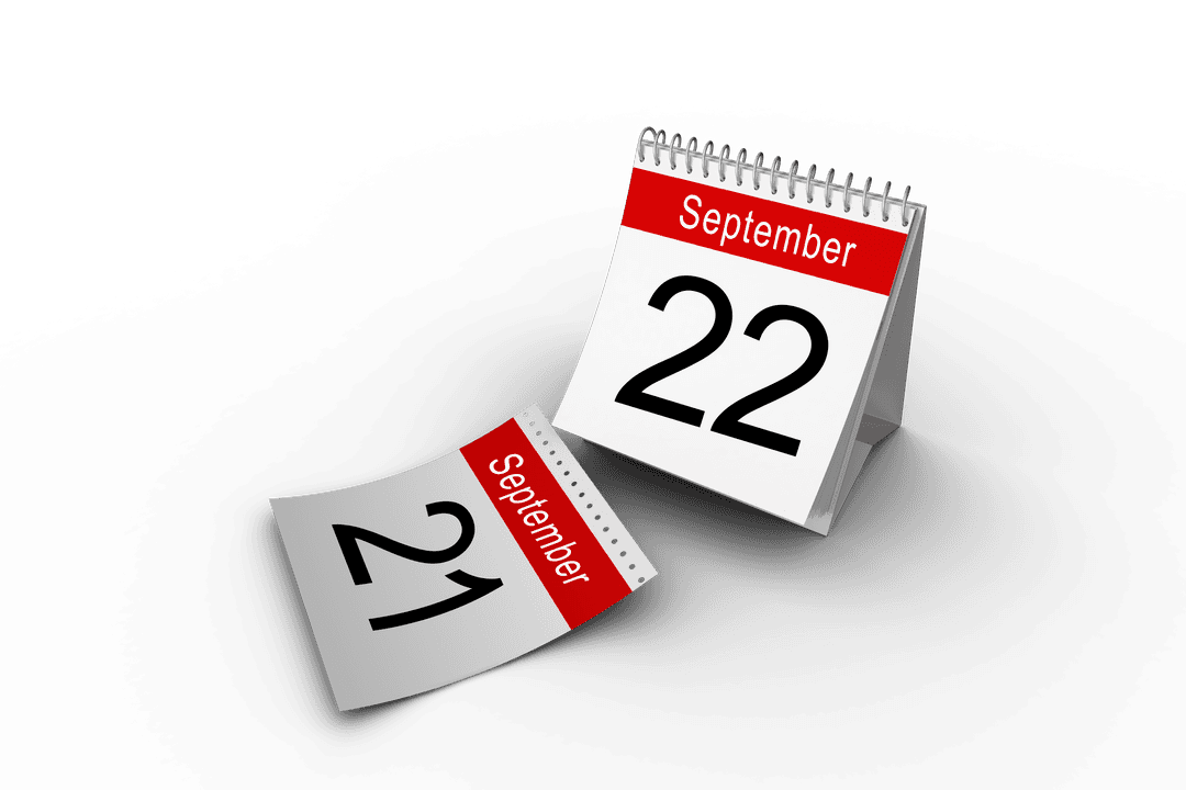 Transparent Desk Calendar Displaying September 22