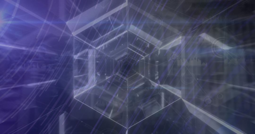 Abstract Digital Tunnel with Light Trails