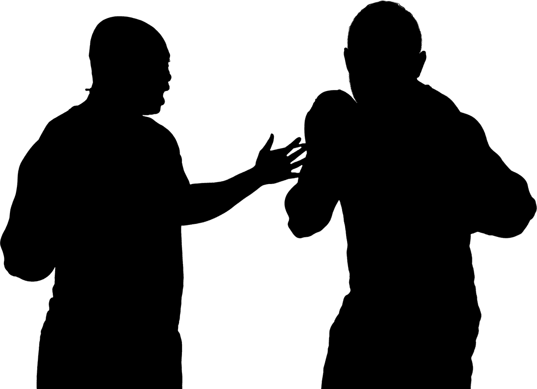 Dynamic Silhouette of Male Boxers on Transparent Background