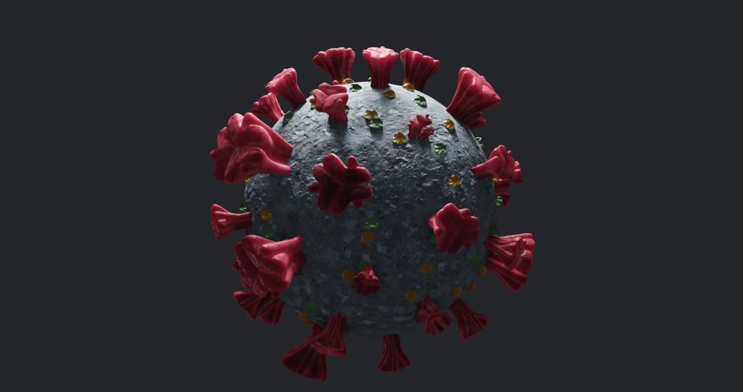 3D Rendering of Virus Particle with Protein Spikes