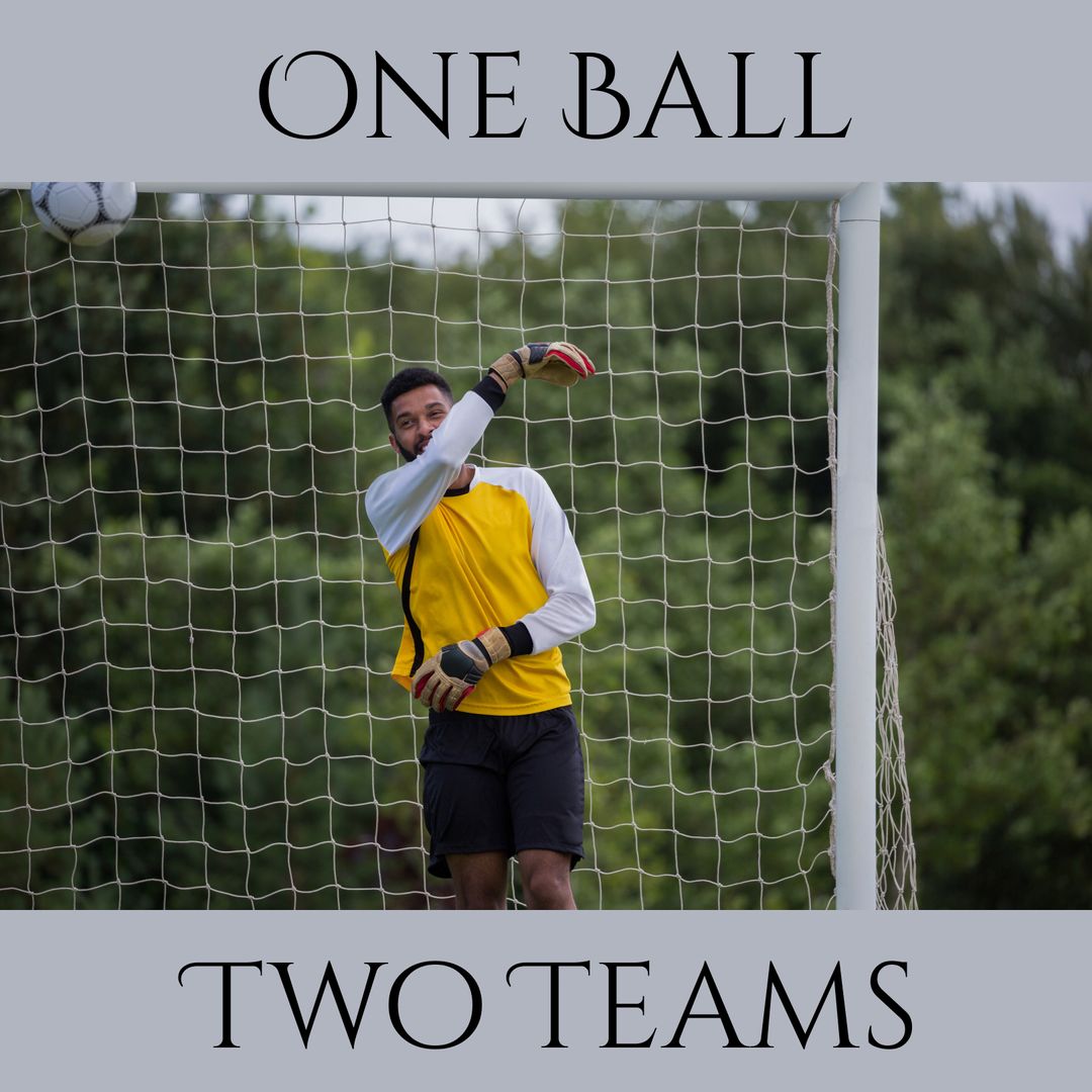 Goalkeeper Preparing for Action During Intense Match