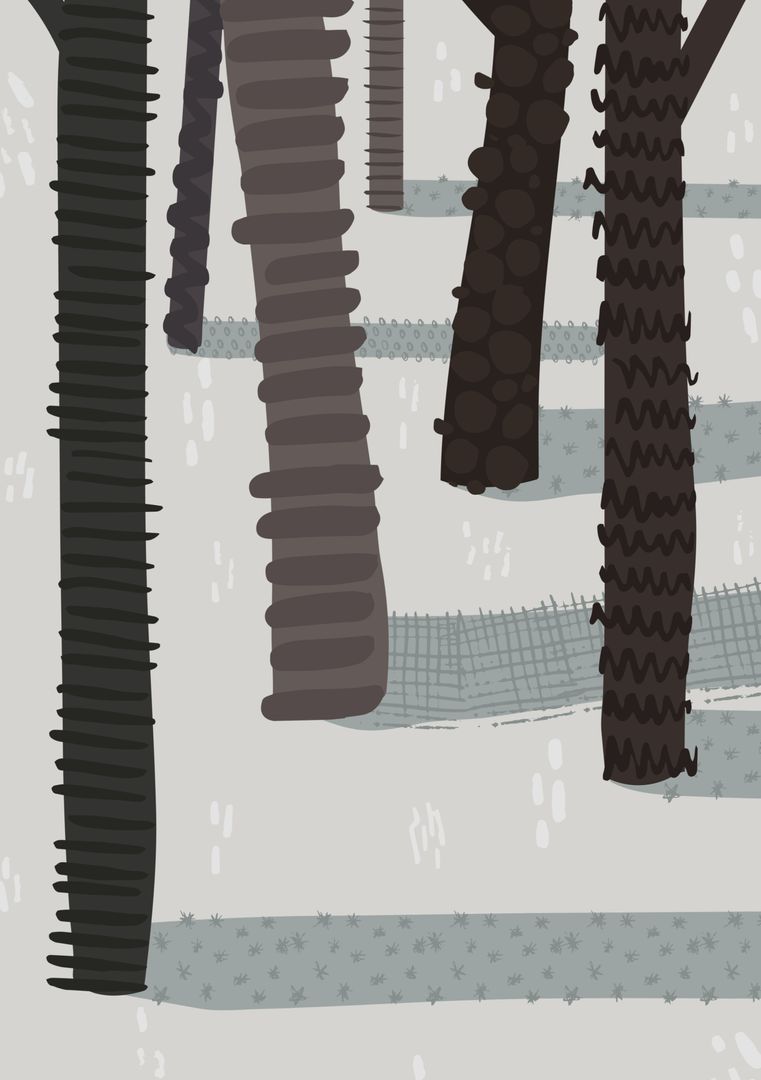 Abstract Forest Diversity with Stylized Tree Trunks