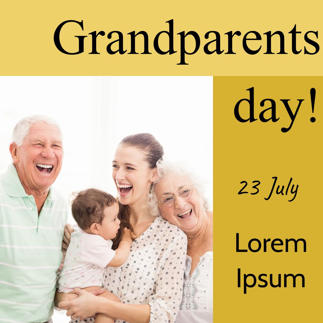 Joyful Multigenerational Family Celebrating Grandparents Day
