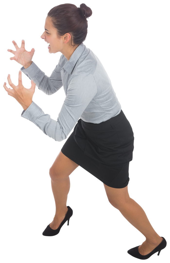 Furious Caucasian Businesswoman on Transparent Background Conveying Anger - Download Free Stock Images Pikwizard.com