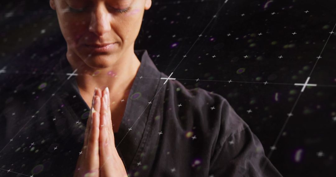 Meditative Focus of Martial Artist Merging with Digital Interface
