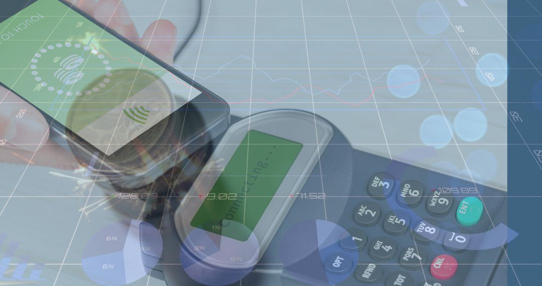 Contactless Payment Smartphone Interaction with Futuristic Interface