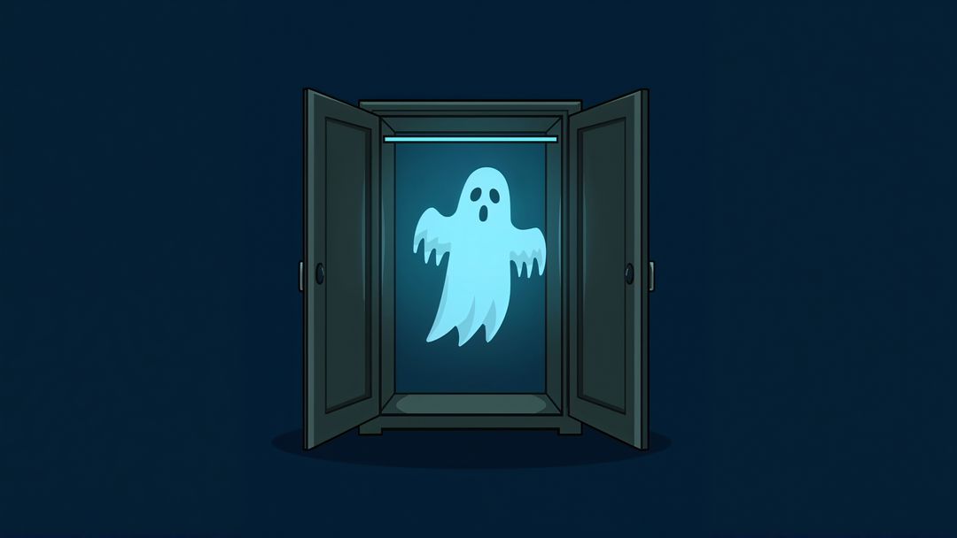 Glowing Phantom Floating in a Wardrobe Exuding Mystery and Magic