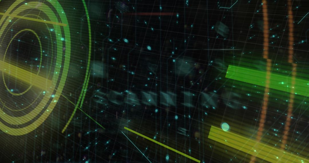 Futuristic Digital Screen Displaying Data Processing