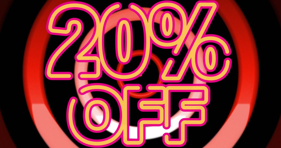 20% Off Promotion with Dynamic Neon Ring Background