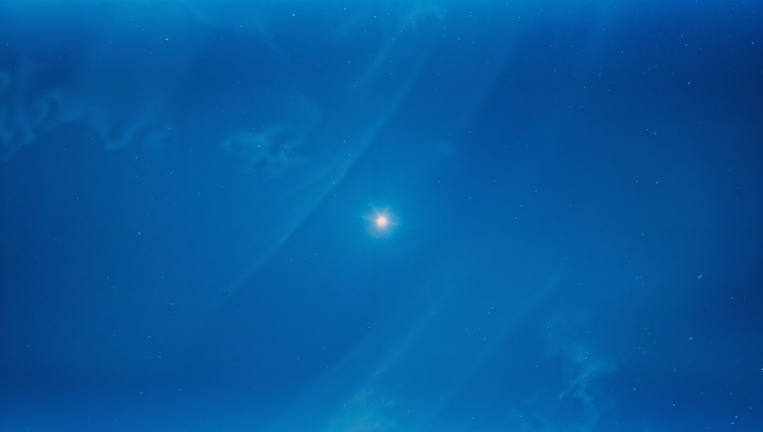 Bright Celestial Object with Starry Night Sky and Cosmic Nebula