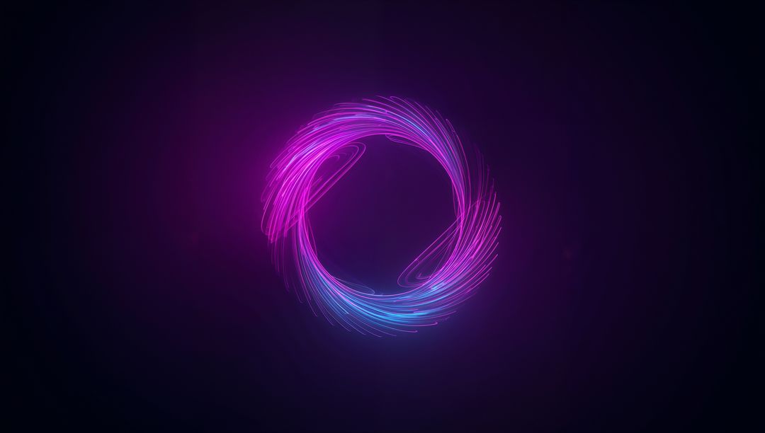 Futuristic Neon Swirl Creating Dynamic Circular Motion