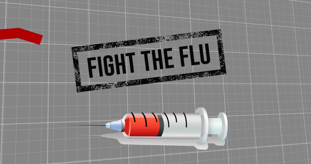 Conceptual Illustration Fight Against Flu with Syringe Icon - Free Images, Stock Photos and Pictures on Pikwizard.com