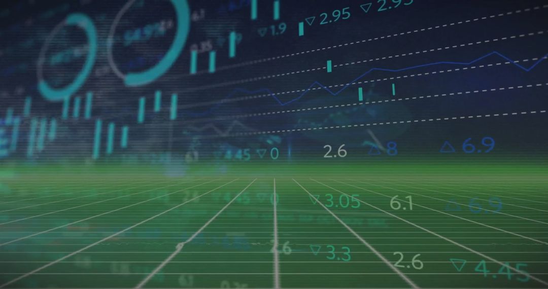 Digital Stock Market Analysis with Futuristic Graphics