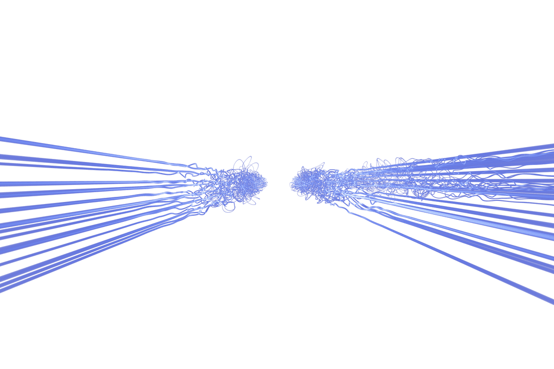 Blue Digital Lines Isolated on Transparent Background