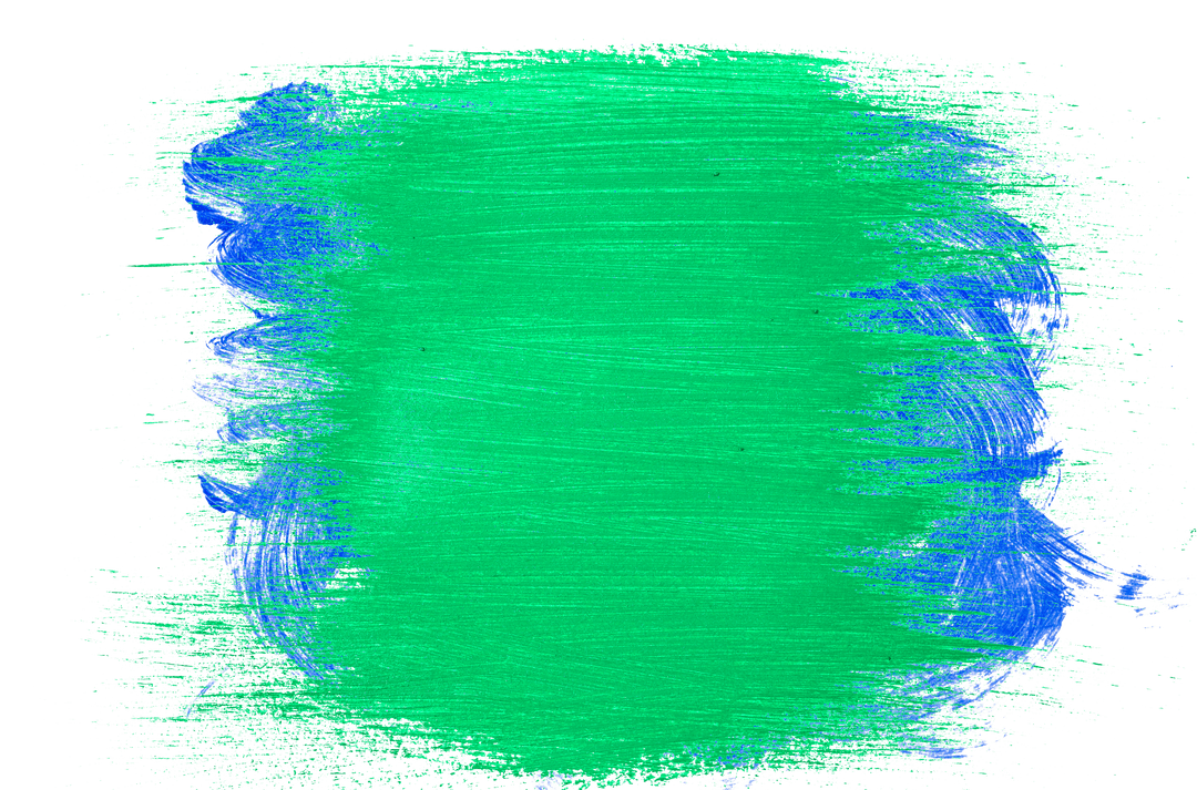 Blue and Green Abstract Design on Transparent Canvas