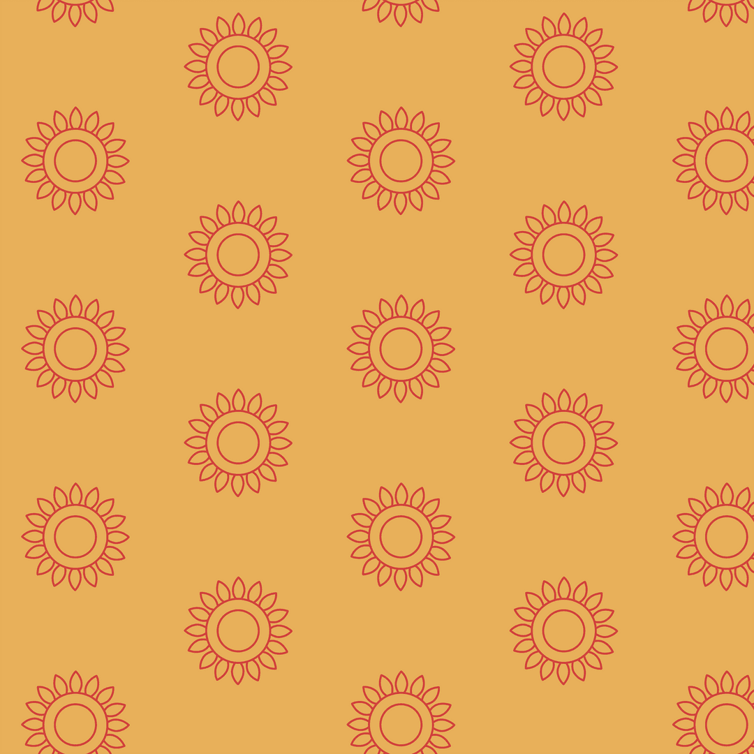 Seamless Sunflower Pattern on Transparent Background