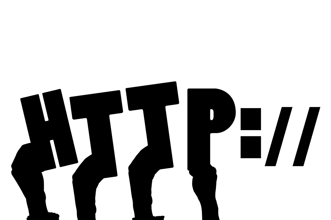 Transparent Network Vector Hands with HTTP Text