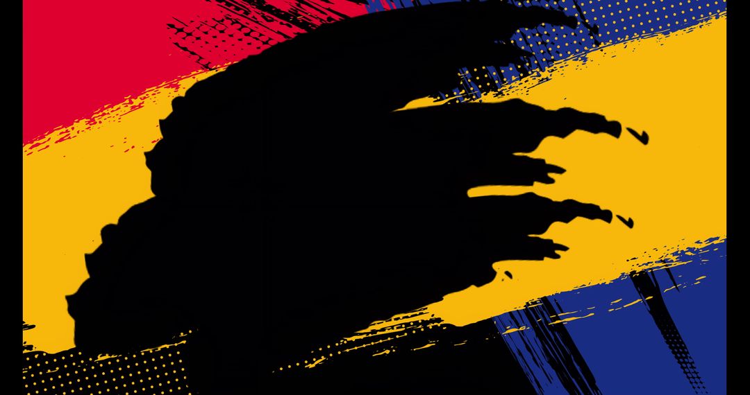 Dynamic Abstract Design with Bold Brush Strokes and Vibrant Colors