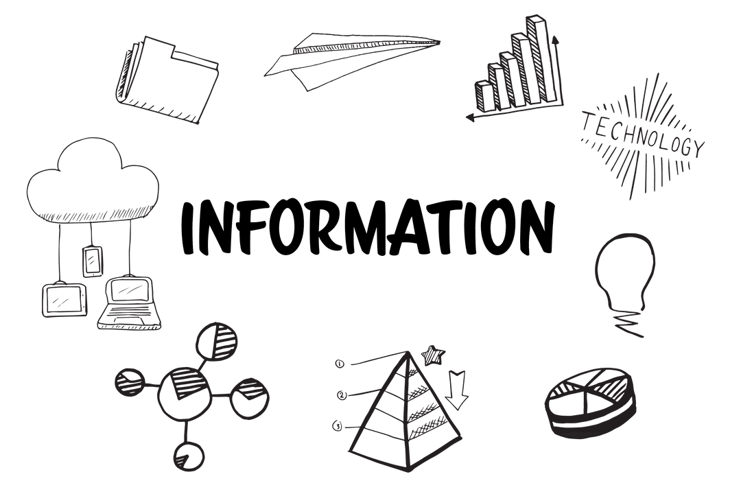 Transparent Digital Icons Representing Information Concept