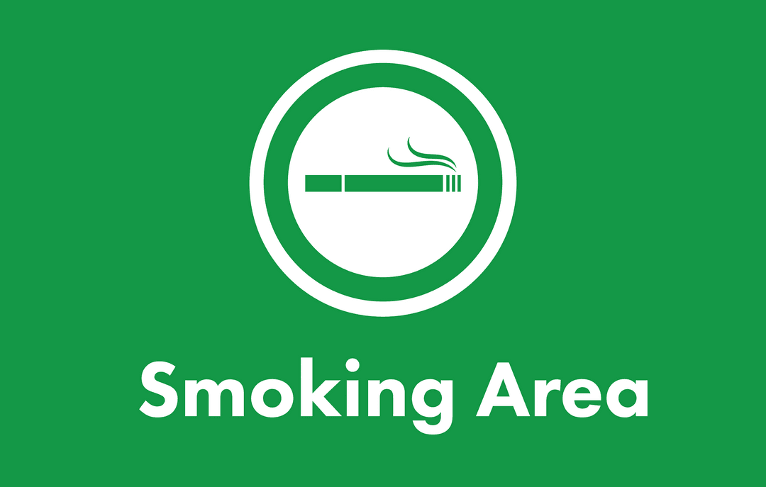 Green Smoking Area Sign on Transparent Background in Digital Vector Style