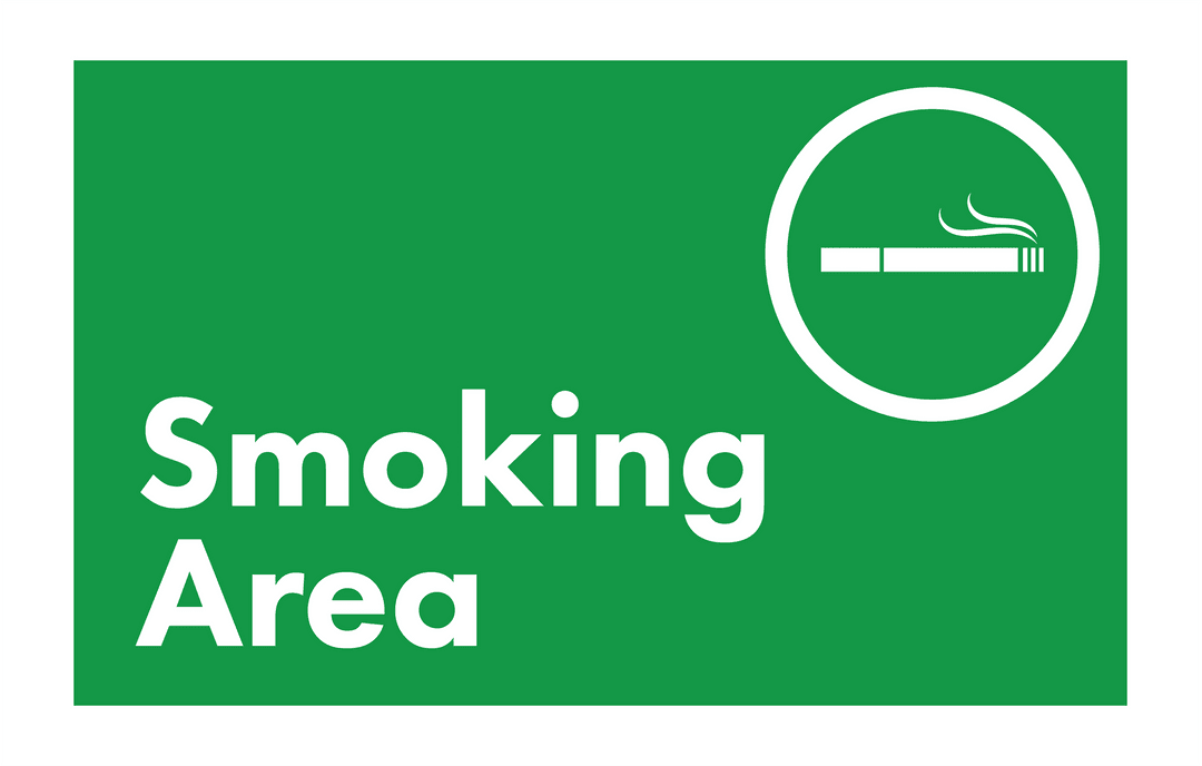 Transparent Smoking Area Sign with Cigarette Icon