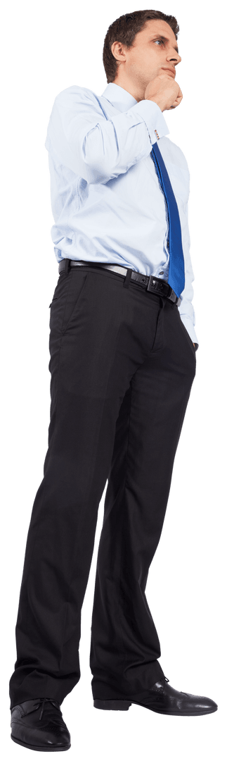 Thoughtful Businessman in Suit Pondering Future Opportunities