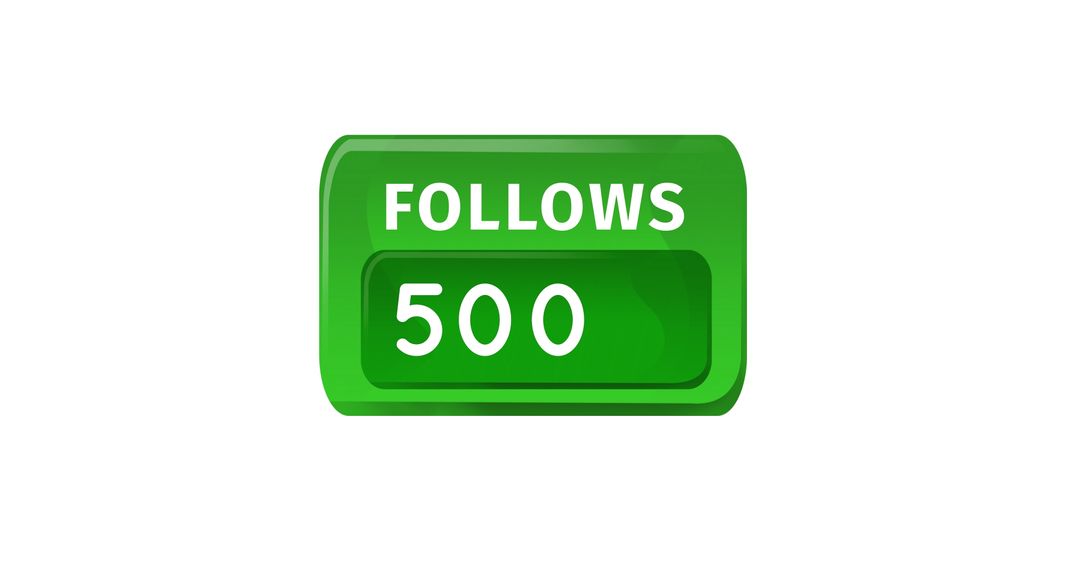 Digital Follower Count Display on Green Button for Social Media