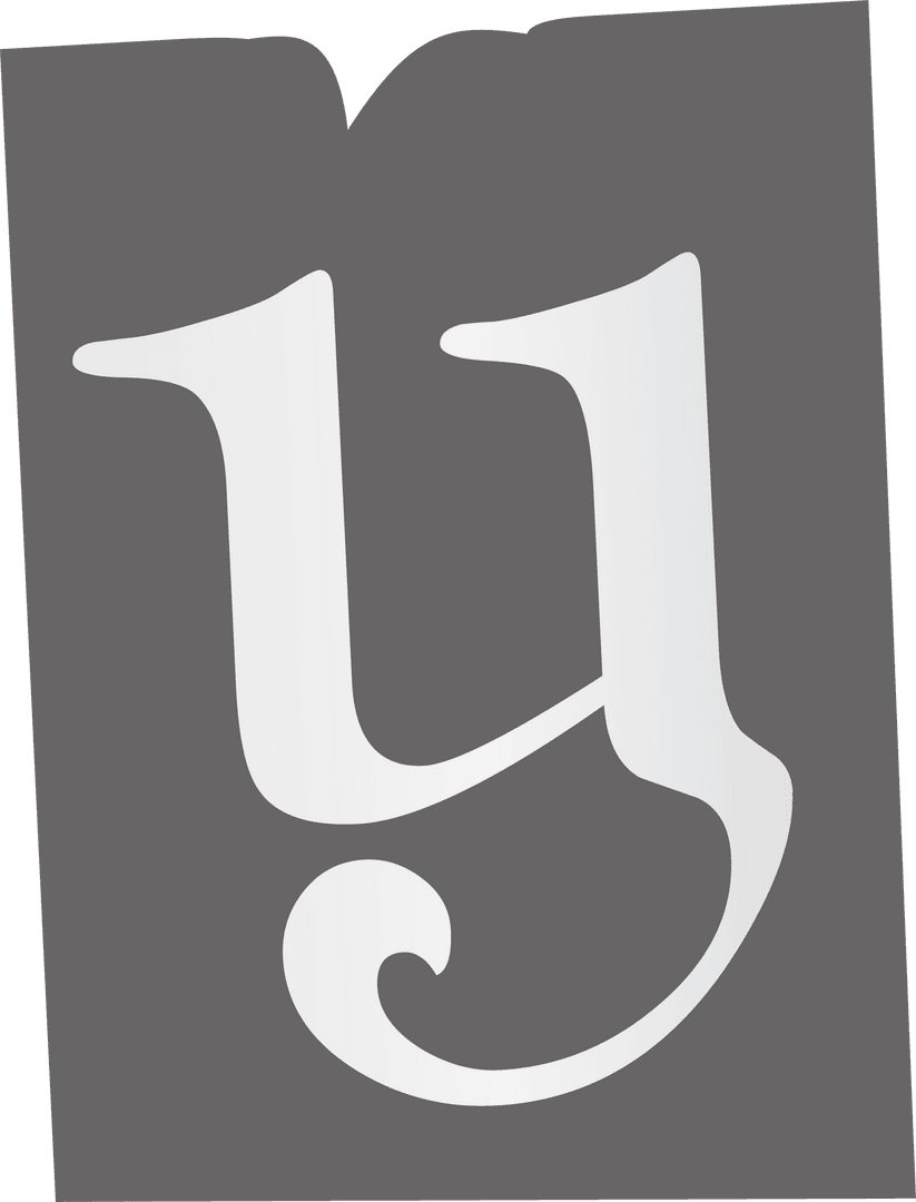 Ornate Lowercase Serif Y on Transparent Background for Elegant Typography