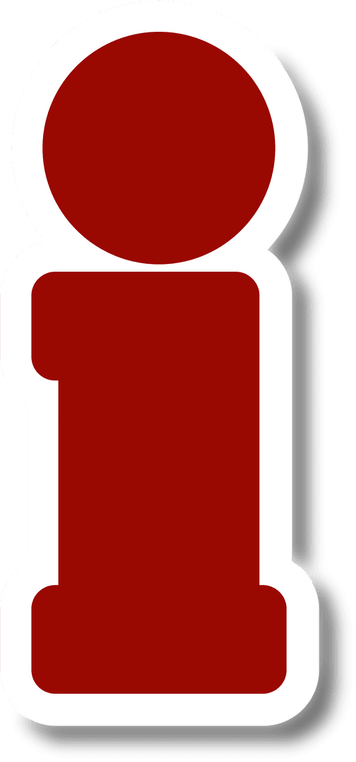 Red Information Symbol Letter on Transparent Background