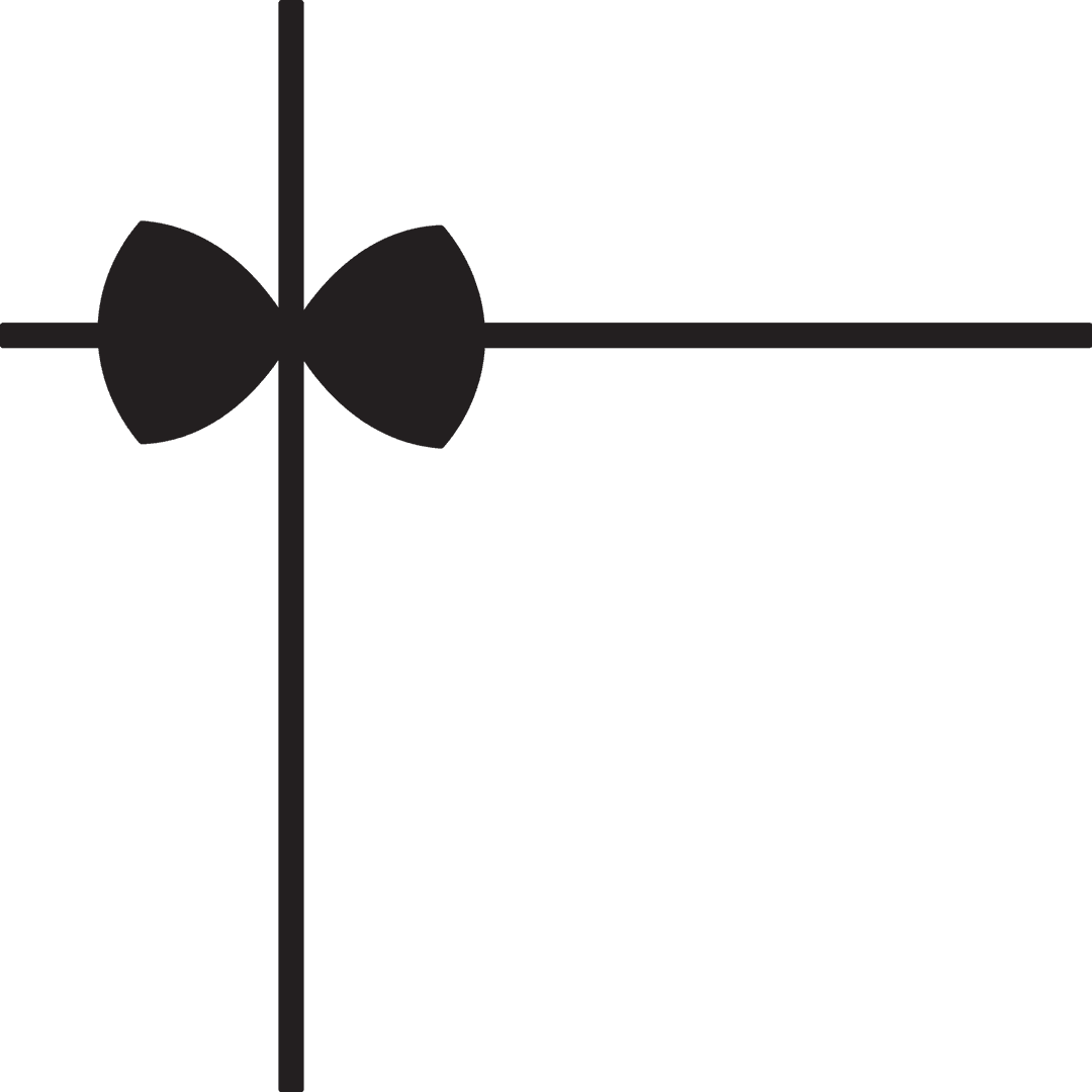 Elegant Black Ribbon Illustration on Transparent Background for Gift Design