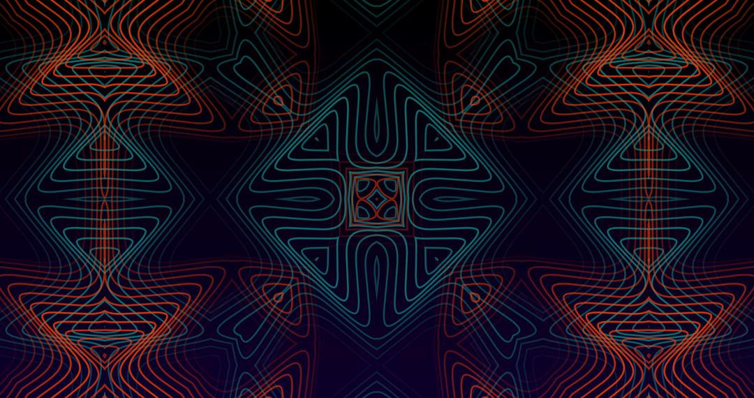 Mesmerizing Kaleidoscope Abstract Art with Glowing Lines